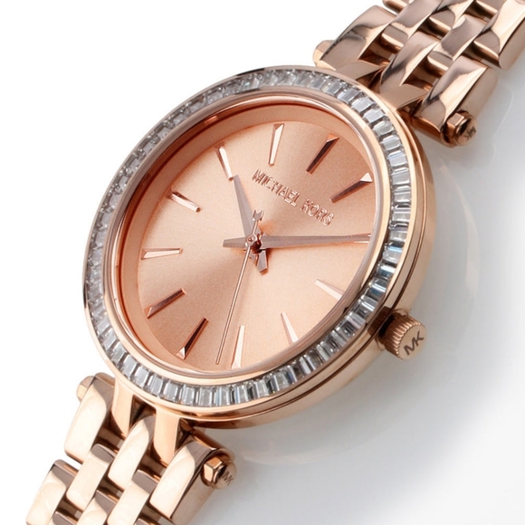 ***NEW*** Sent Michael Kors  Darci Rose Gold Tone Watch 33MM - Picture 8 of 11